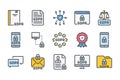 General Data Protection Regulation related color line icon set. Royalty Free Stock Photo